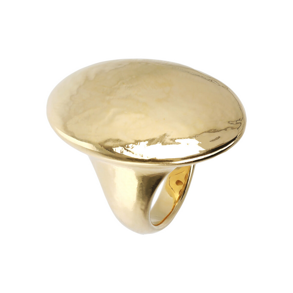 Hammered Round Shape Chevalier Ring