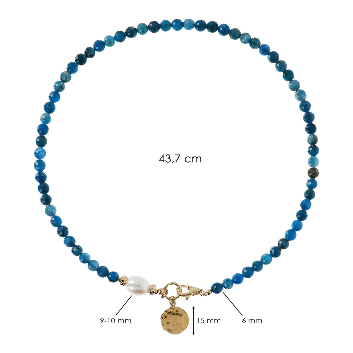 Necklace Necklace with Natural Stones Hammered Pendant and Freshwater White Baroque Pearl Ø 9/10 mm
