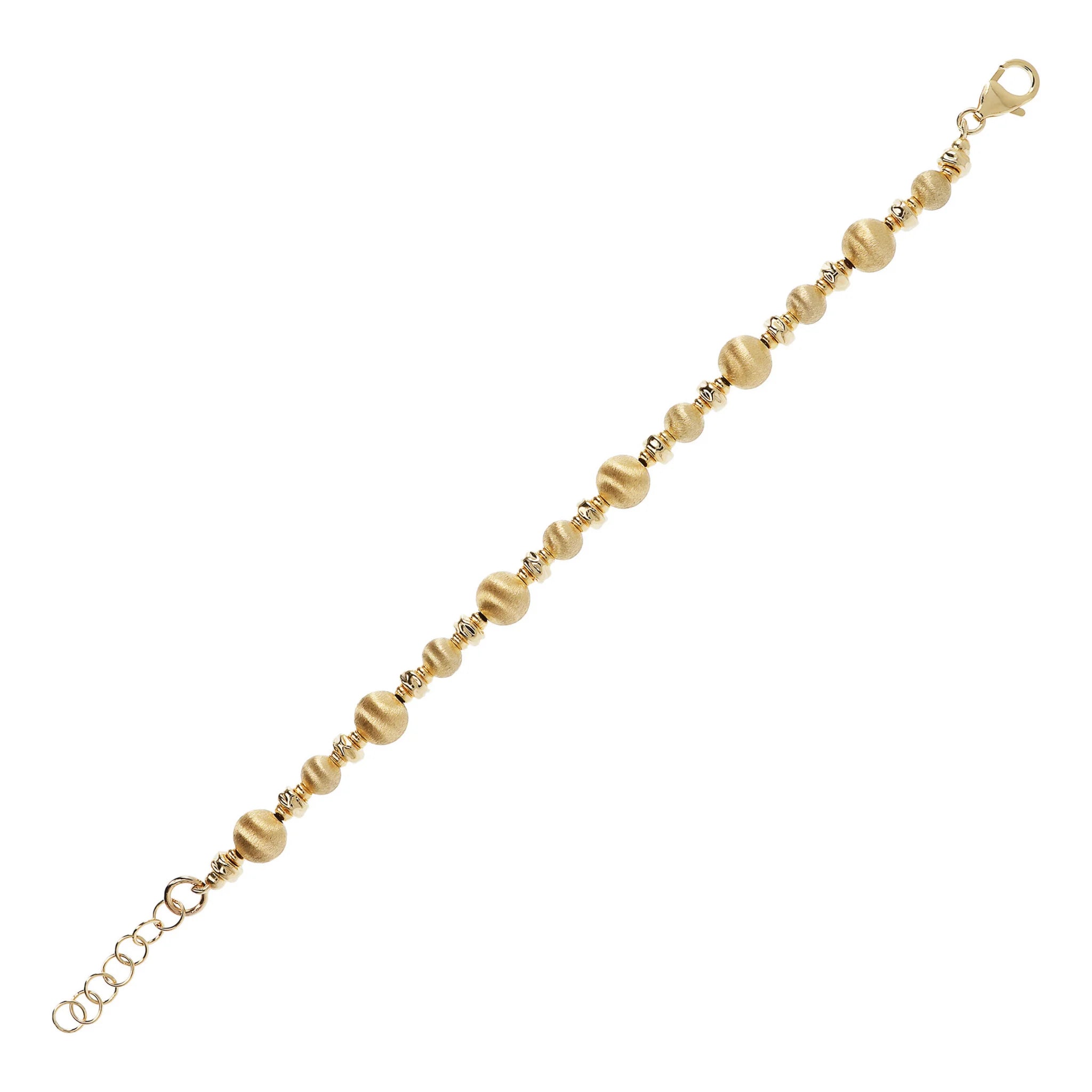 Armband mit satinierten Kugeln und glänzenden Rondellen  