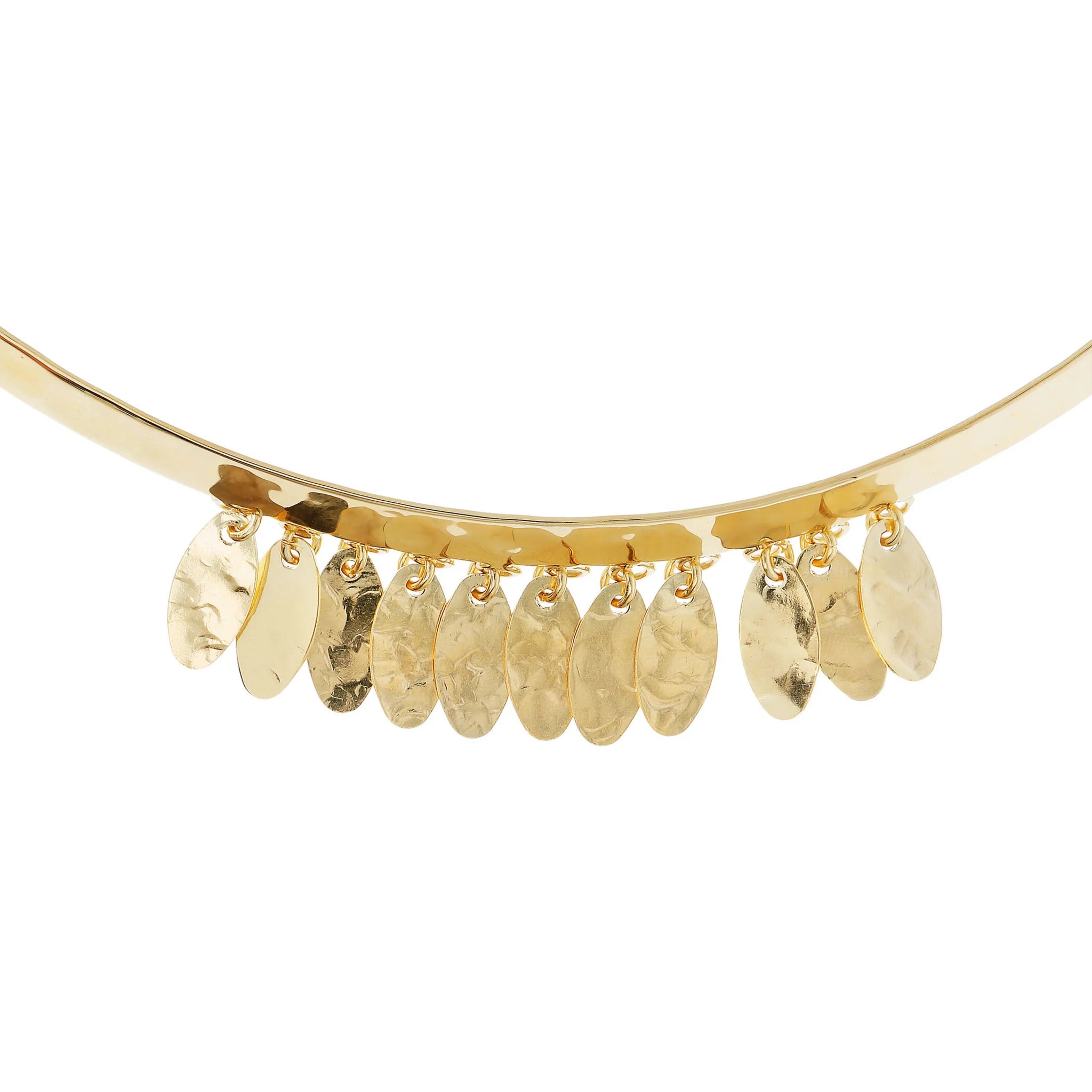 Collana Choker con Ciondoli Ovali Martellati