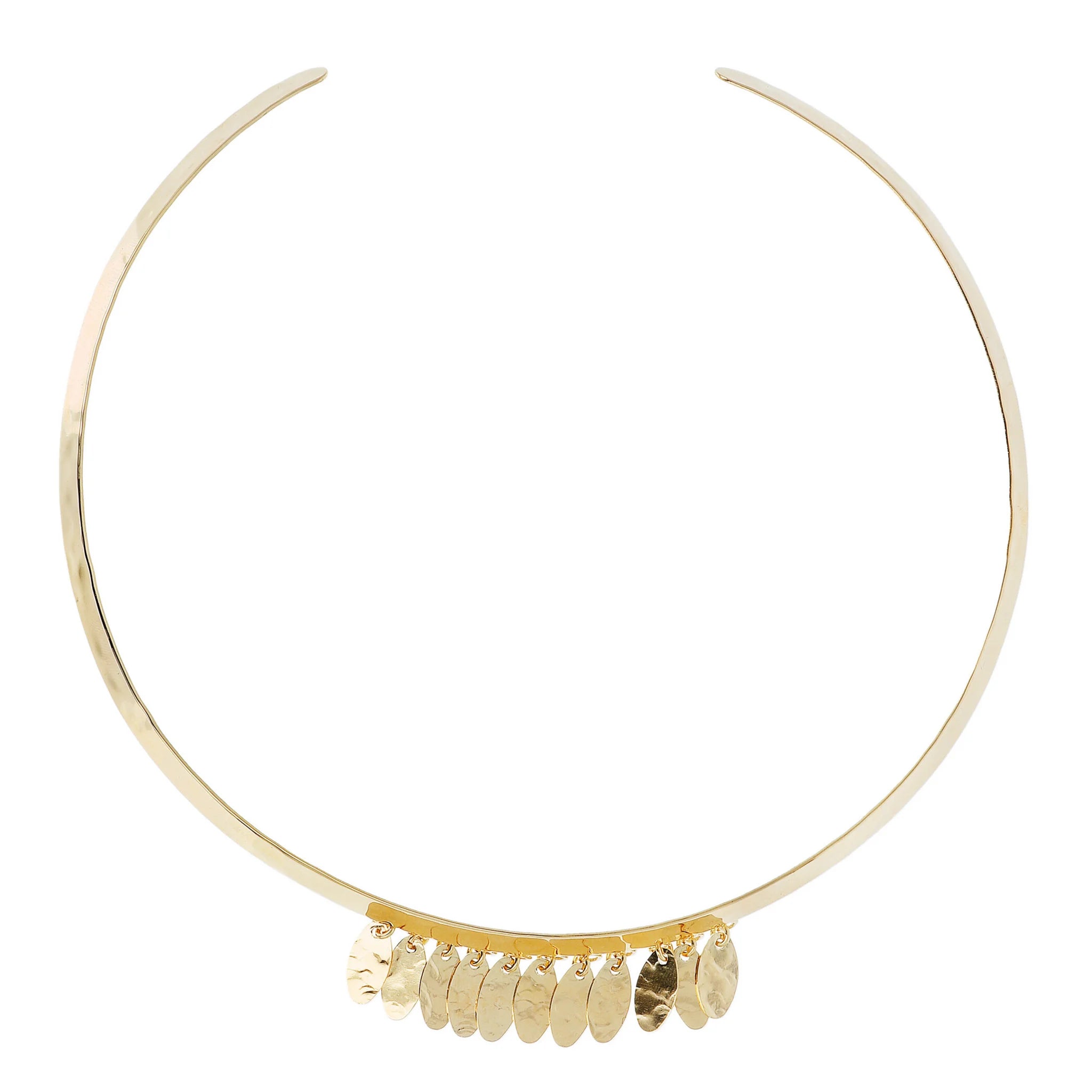 Collier choker avec pendentifs ovales martelés
