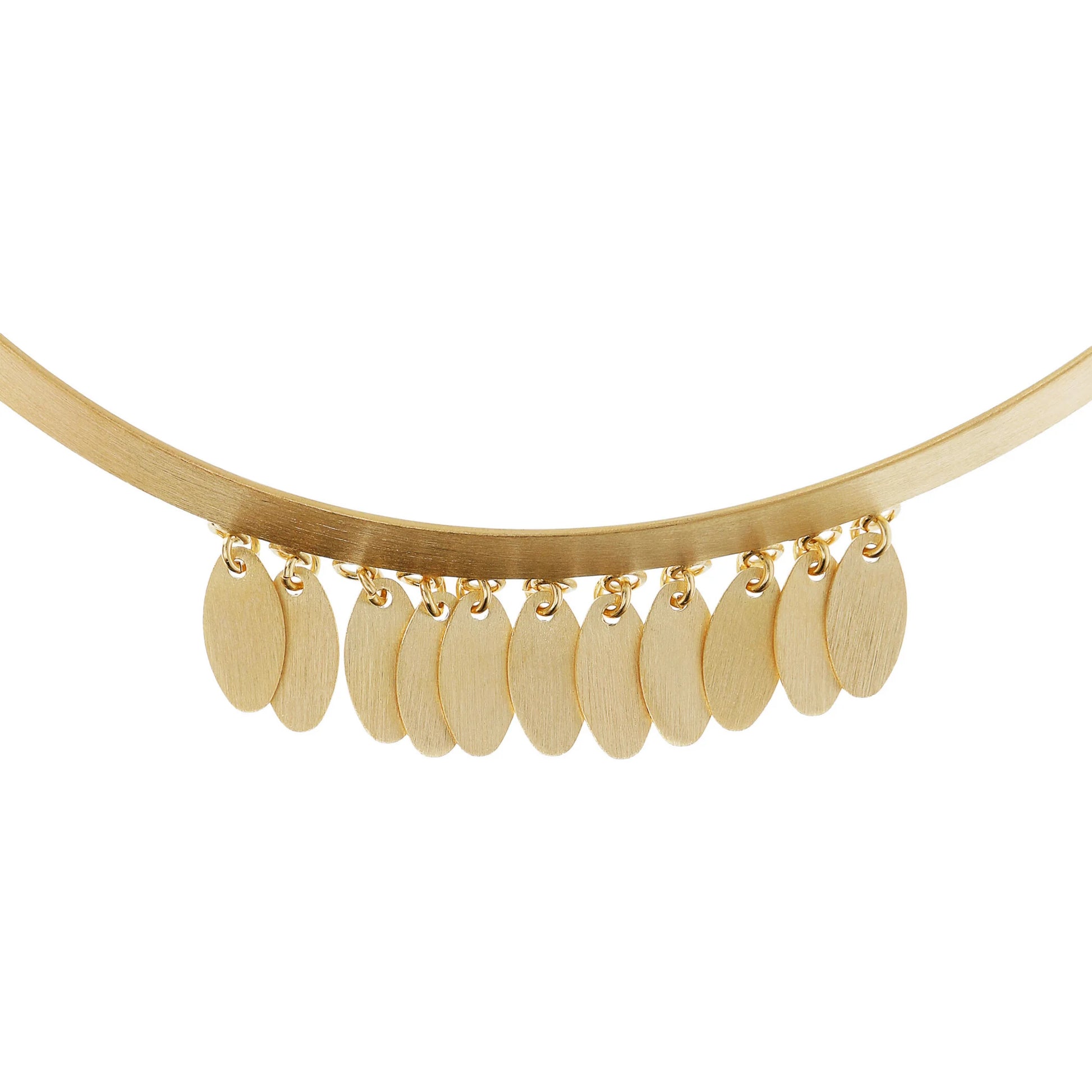 Choker Necklace with Satin-Finish Oval Charms