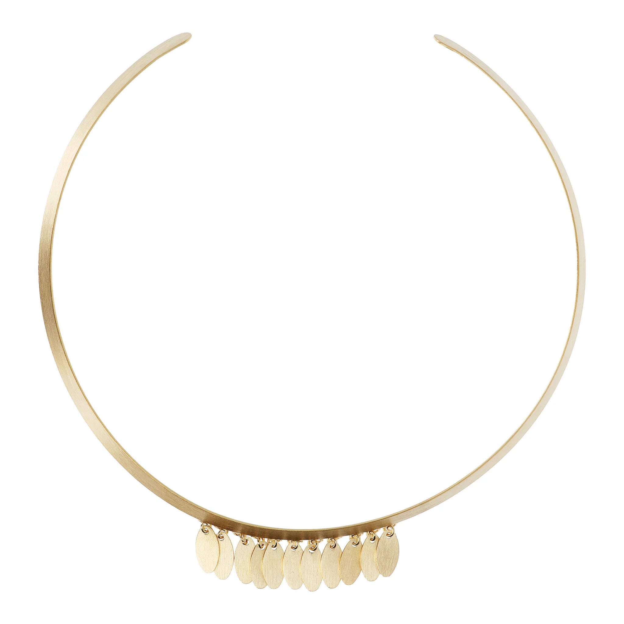 Collier choker avec pendentifs ovales satinés