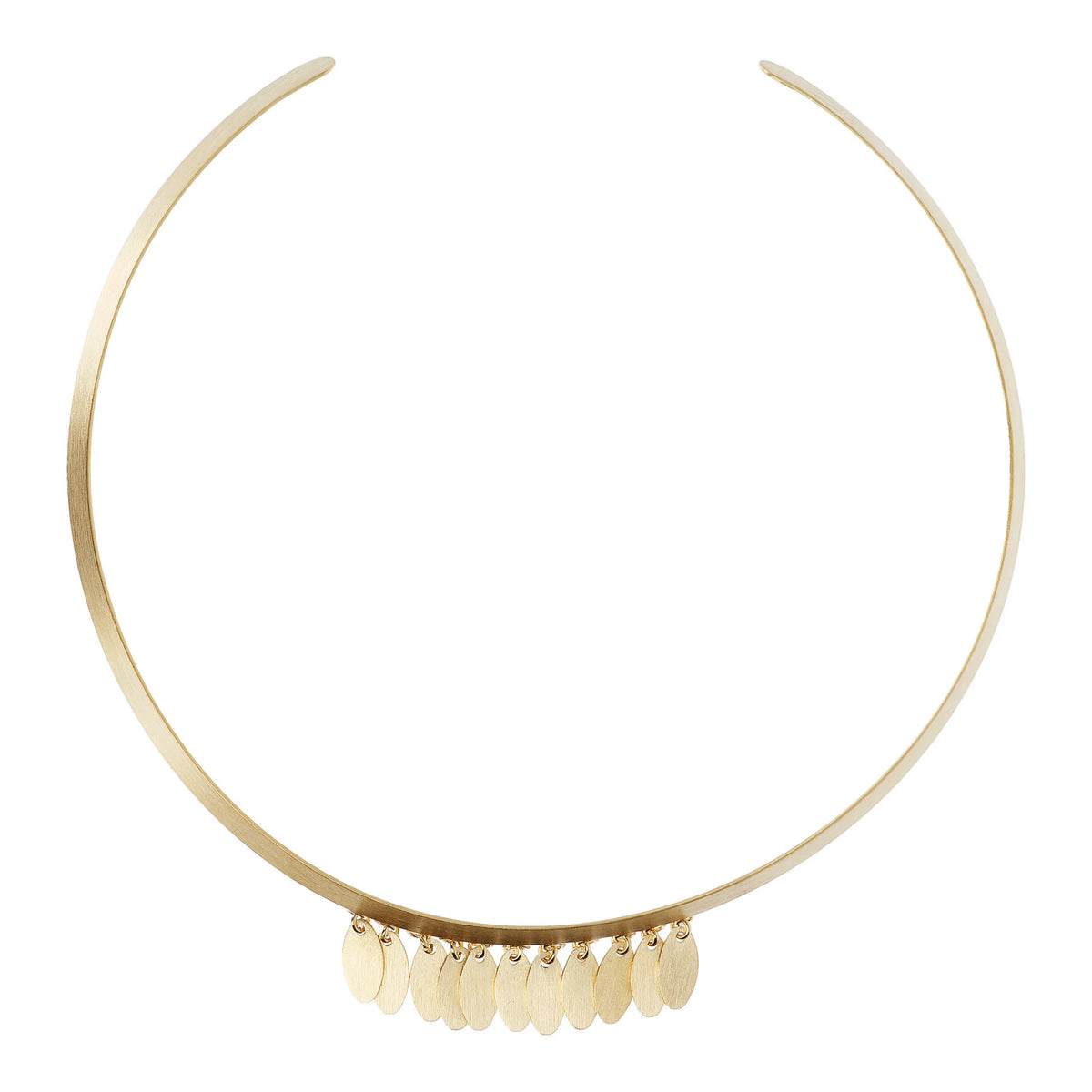 Collier choker avec pendentifs ovales satinés