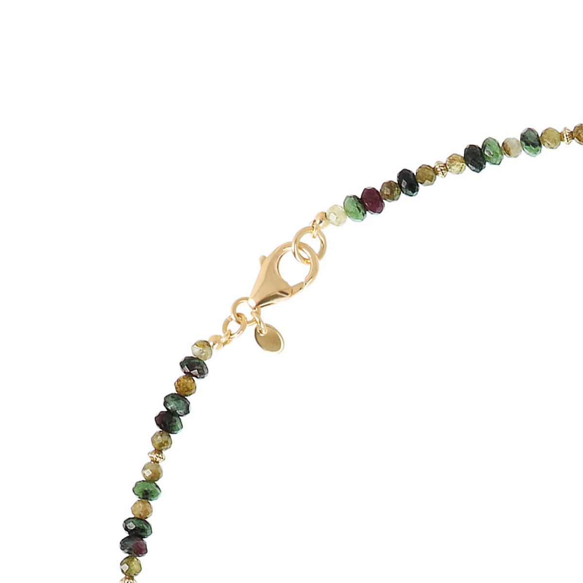 Collana Lunga con Sfere Satinate e Pietre Naturali