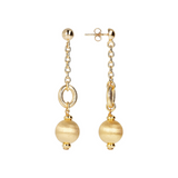 Rolo Chain Pendant Earrings and Satin Sphere