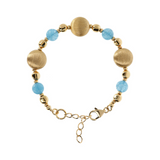 Bracelet with Golden Spheres and Quartz