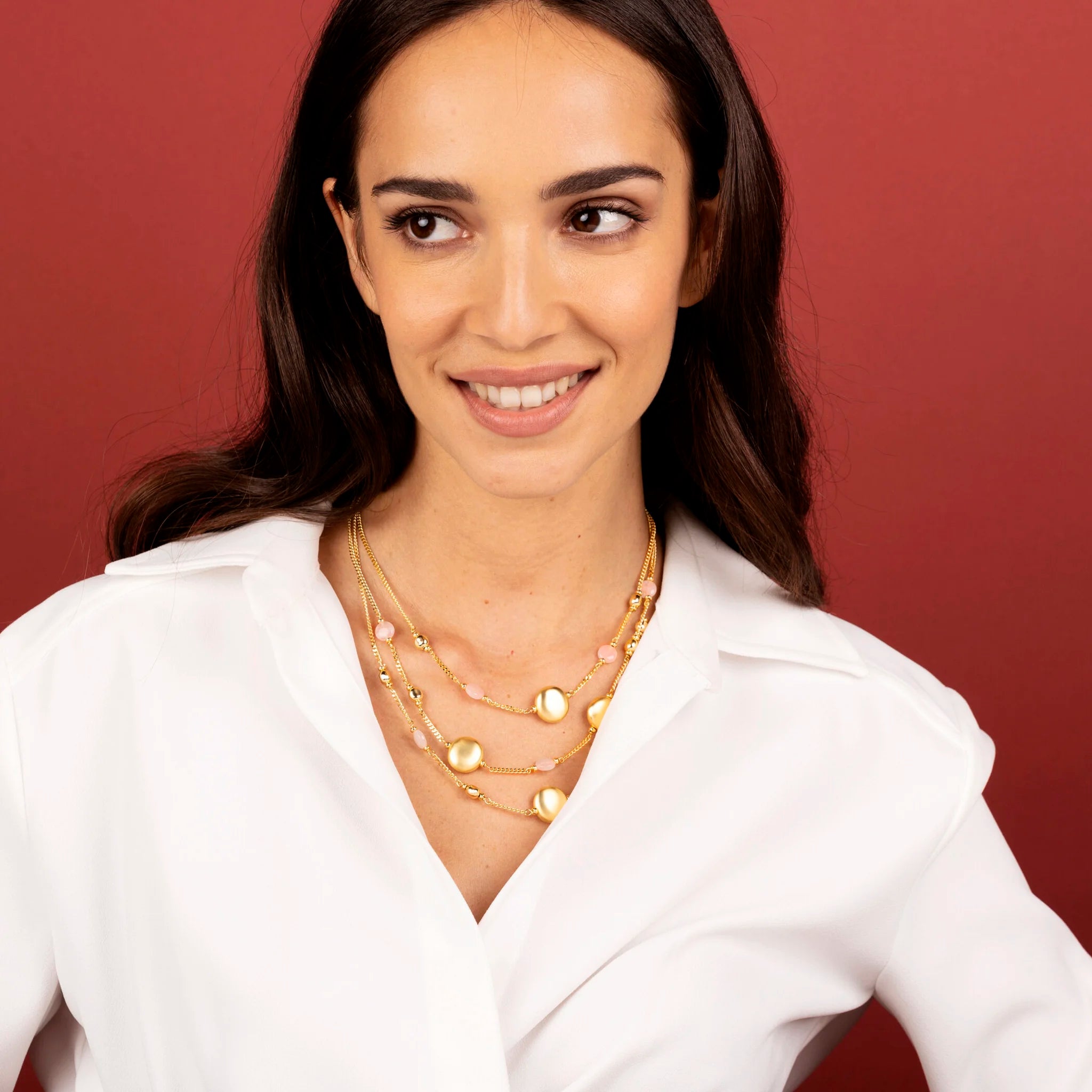 Multi-strand Quartz Long Necklace