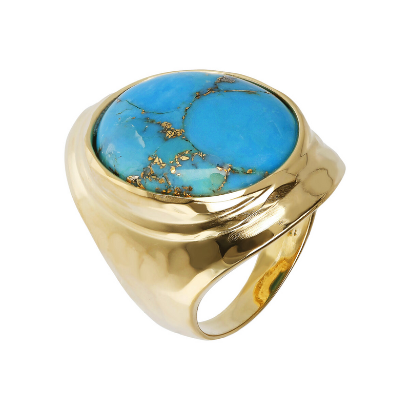 Chevalier Ring with Oval Magnesite Natural Stone