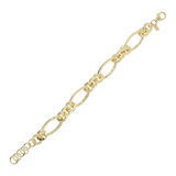 Figaro Chain Bracelet with Rolo Chain and Oval