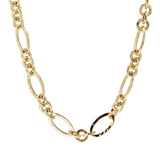 Figaro Chain Necklace with Rolo Chain and Oval