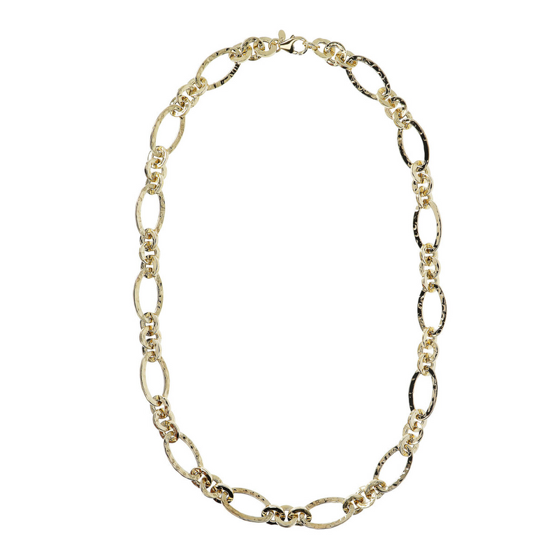 Figaro Chain Necklace with Oval Links 