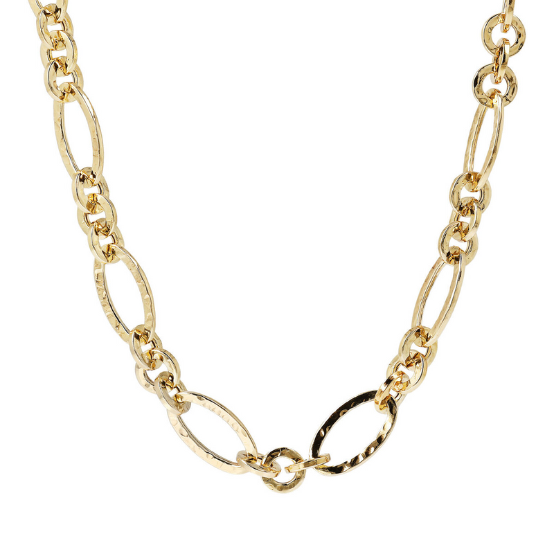 Figaro Chain Necklace with Rolo Chain and Oval