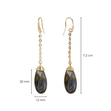 Pendant Earrings with Natural Stone Drop 