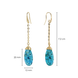 Pendant Earrings with Natural Stone Drop 