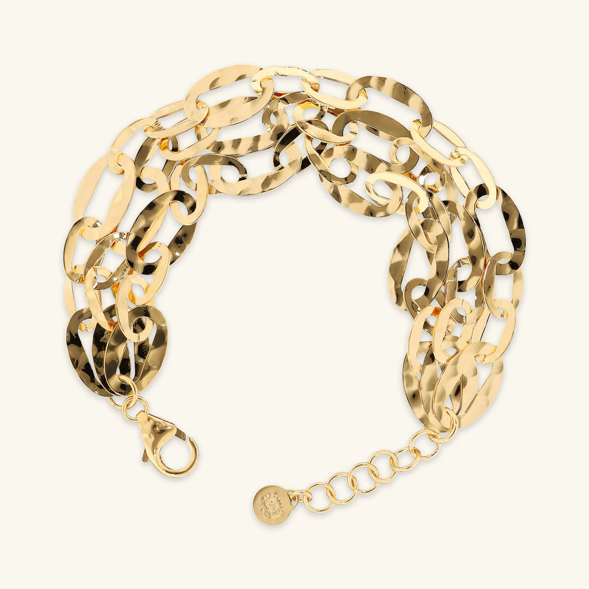 Bracciale Multifilo Catena Ovale Martellata