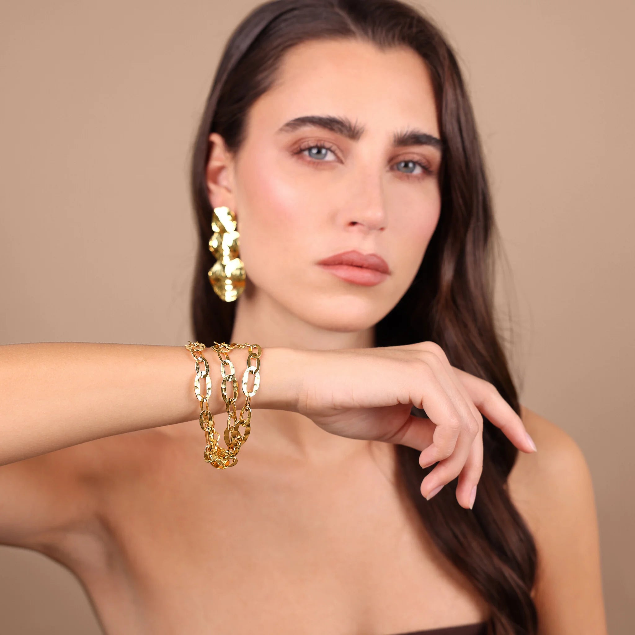 Multi-strand Chain Bracelet 18KT Gold Plated