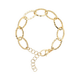 Hammered Thin Oval Chain Bracelet