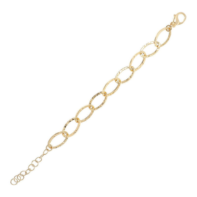 Hammered Thin Oval Chain Bracelet