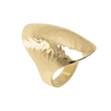 Hammered Oval Shape Chevalier Ring