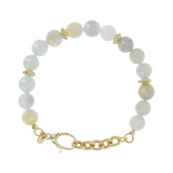 Bracelet with Aquamarine and Golden Spheres