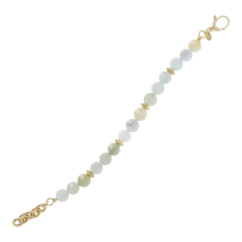 Bracelet with Aquamarine and Golden Spheres