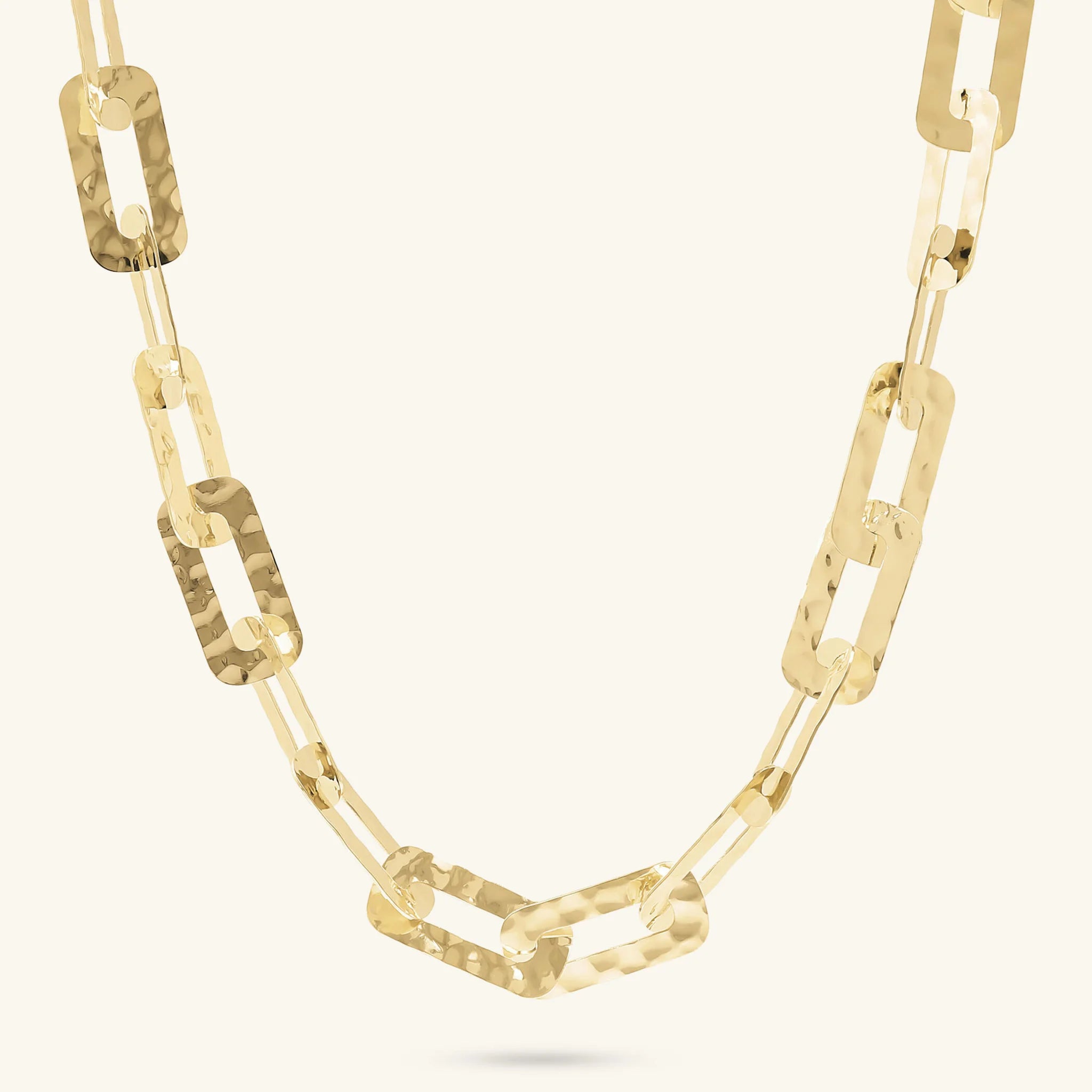 Collana Catena Rettangolare Piatta Martellata
