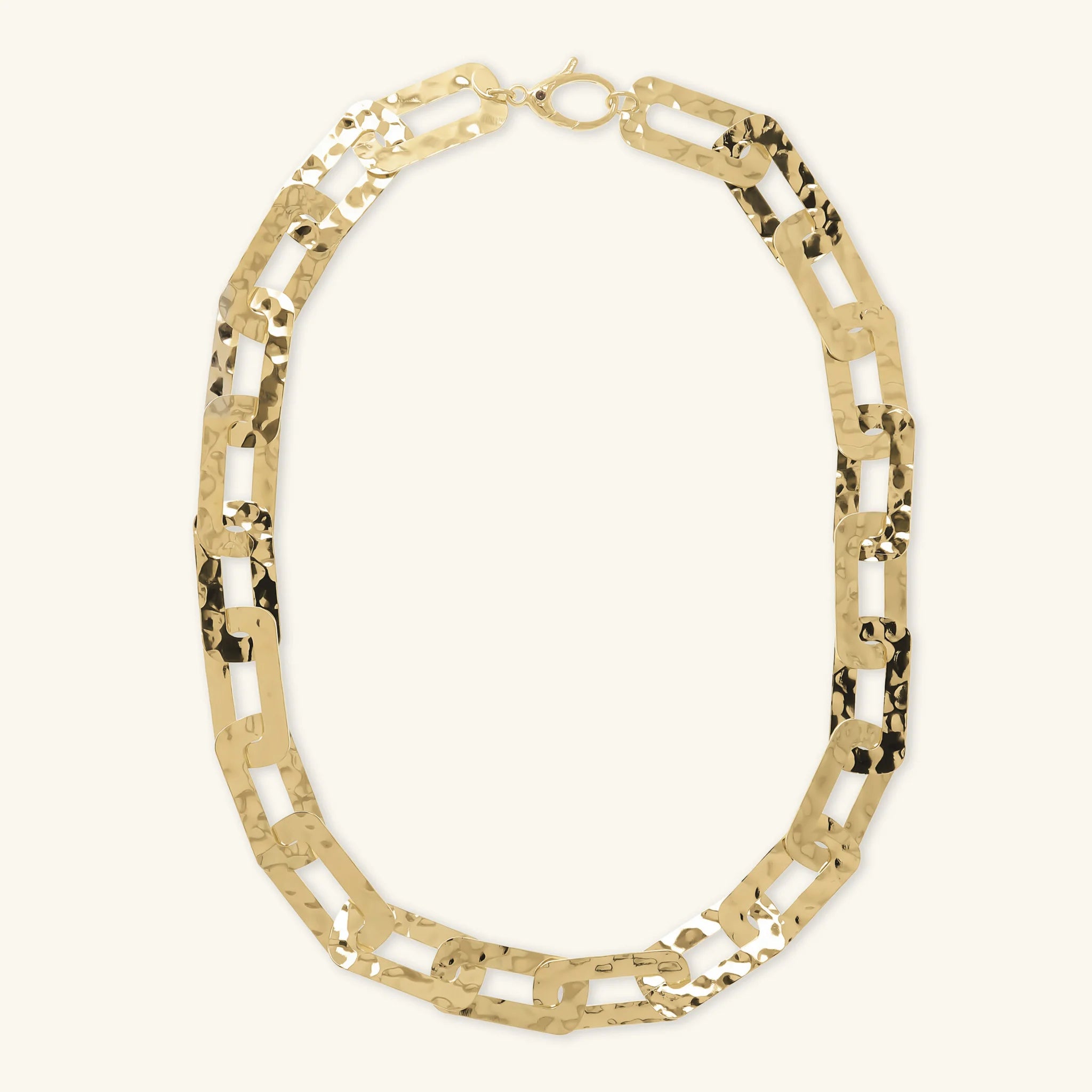 Collana Catena Rettangolare Piatta Martellata