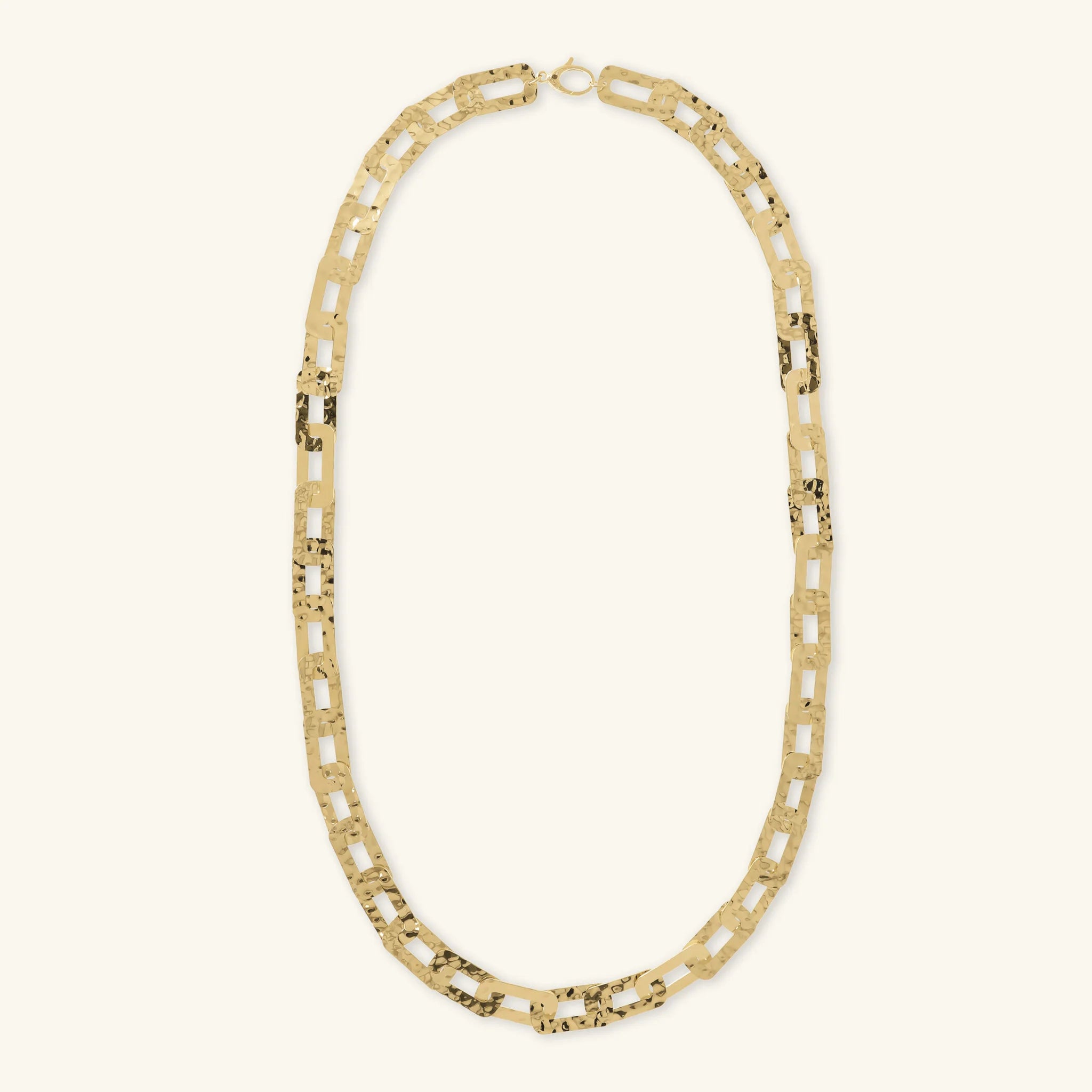 Collana Catena Rettangolare Piatta Martellata