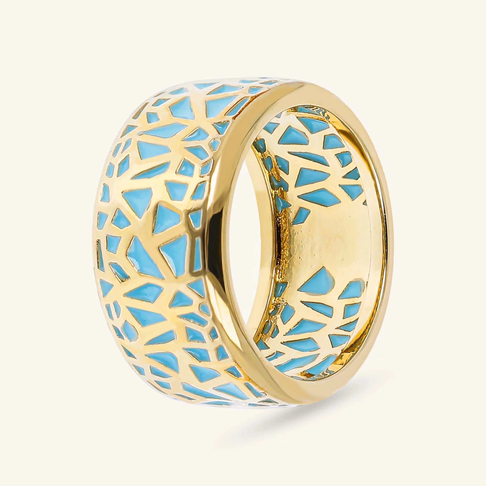 Openwork Enameled Band Ring