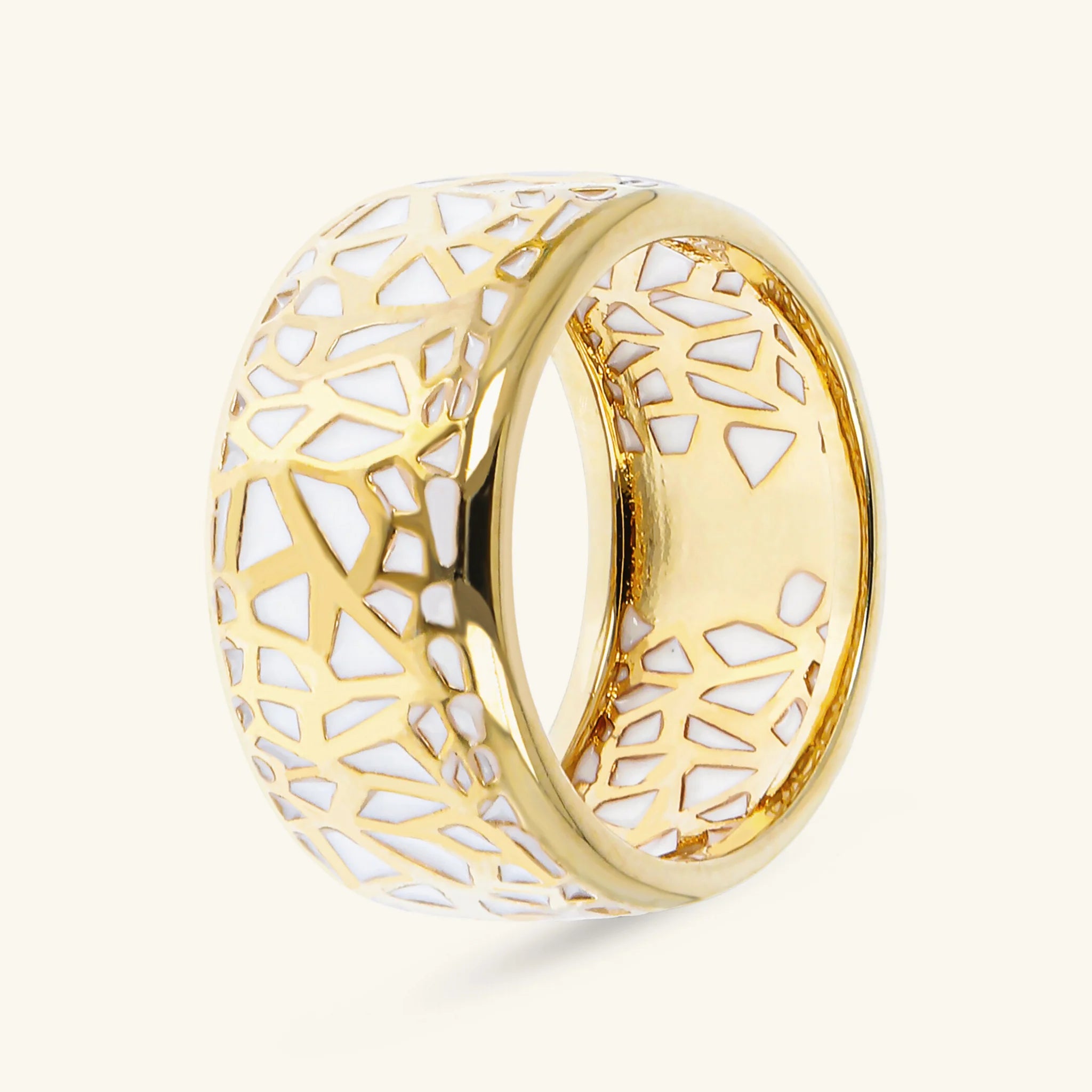 Openwork Enameled Band Ring