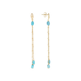 Multi-strand Rosary Chain Earrings with Natural Stones