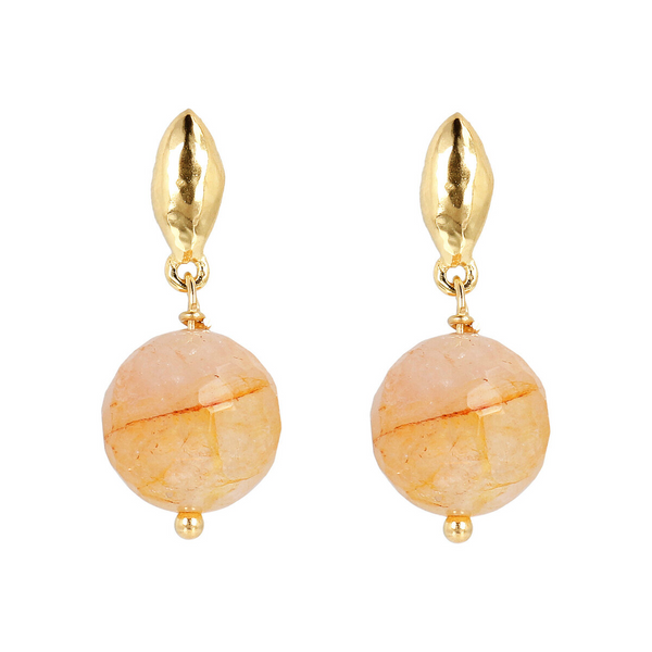 Pendant Earrings with Orange Citrine