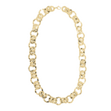 Figaro Chain Necklace with Hammered Links
