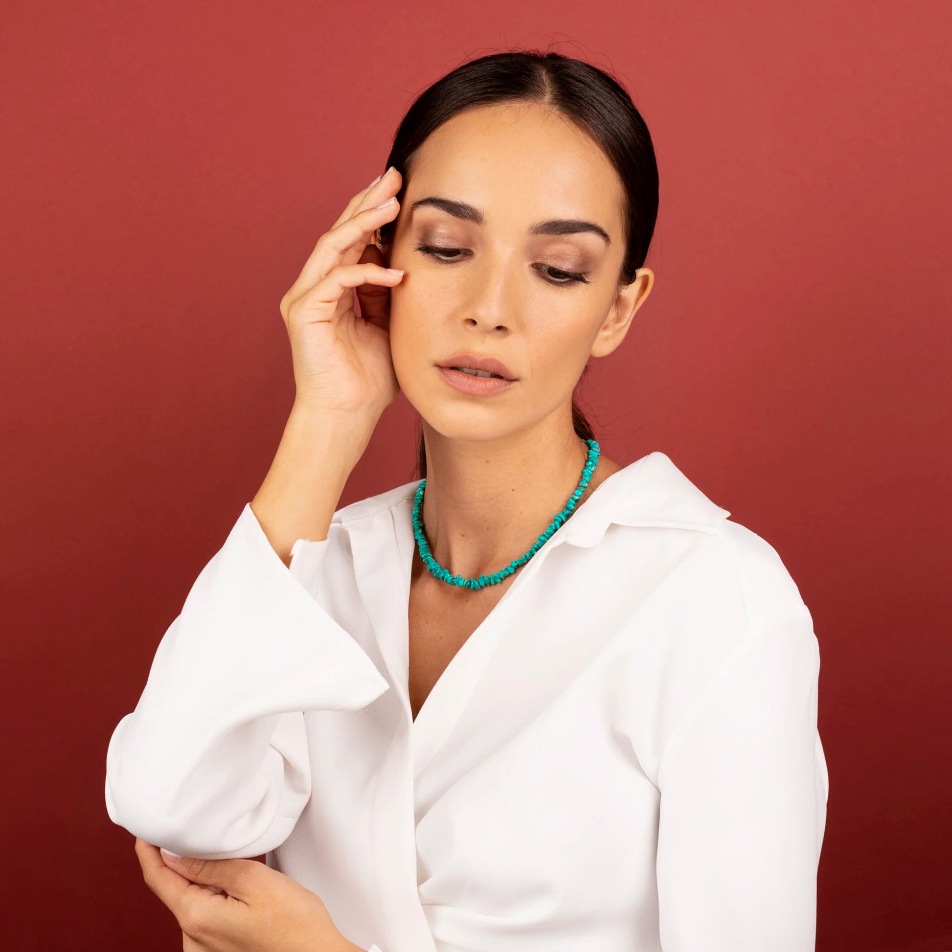 Collier Rond avec Pierre Naturelle Turquoise