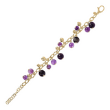 Rolo Chain Bracelet with Golden Spheres Charms and Natural Stones