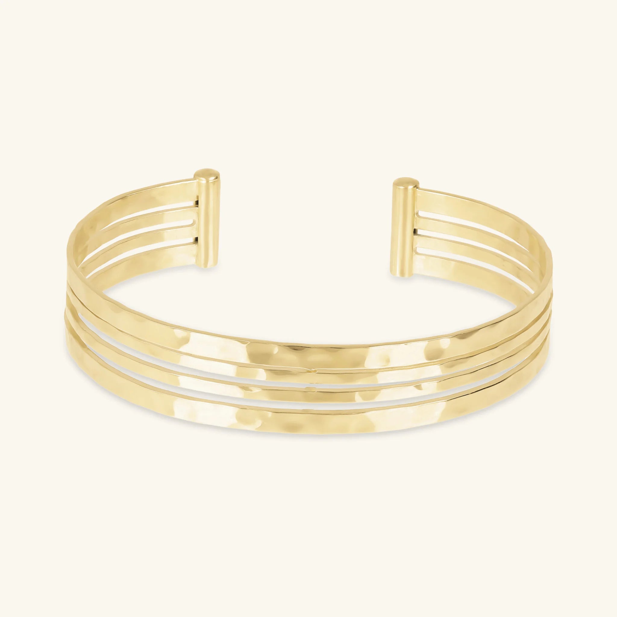 Open Bracelet with Hammered Effect