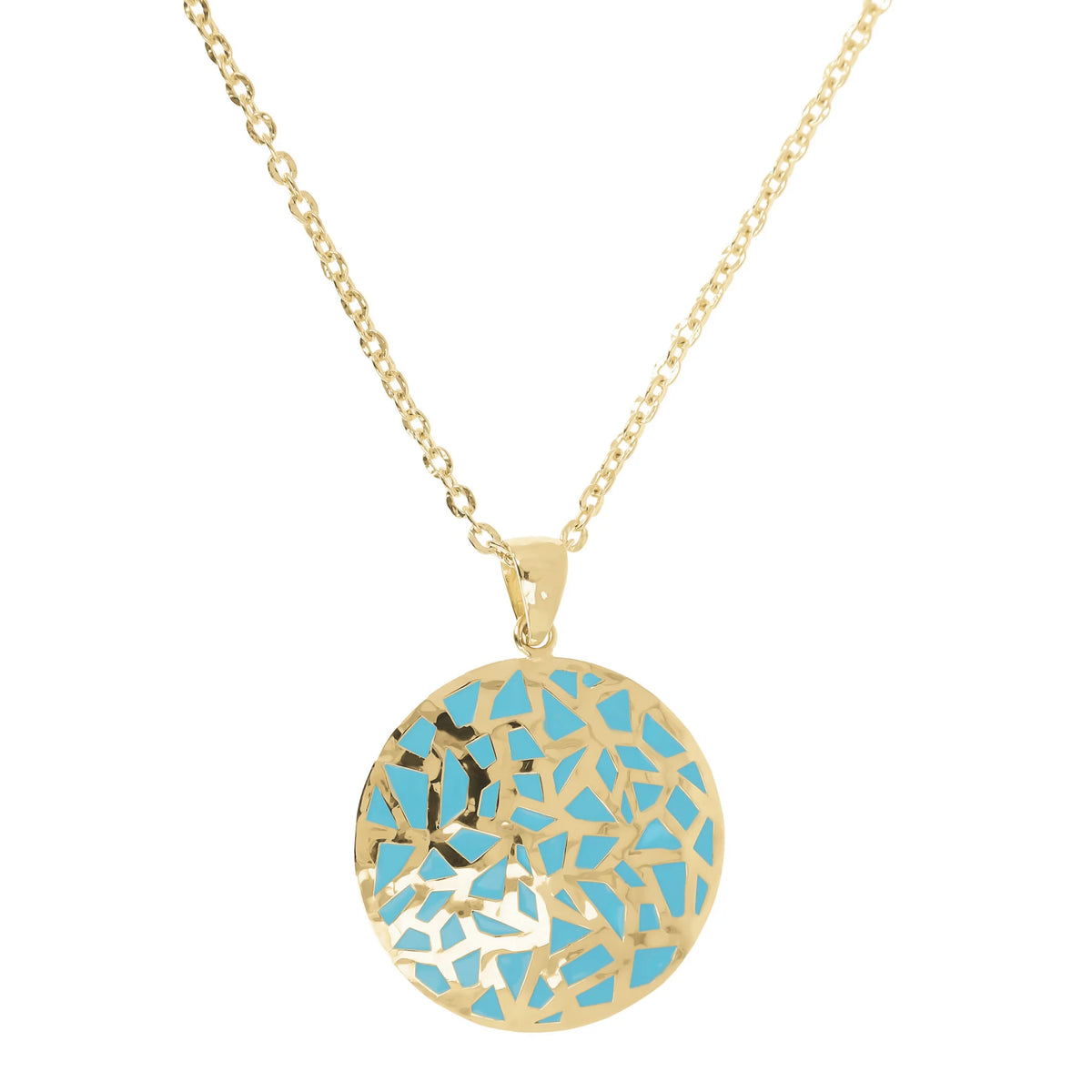 Enameled Openwork Pendant Necklace