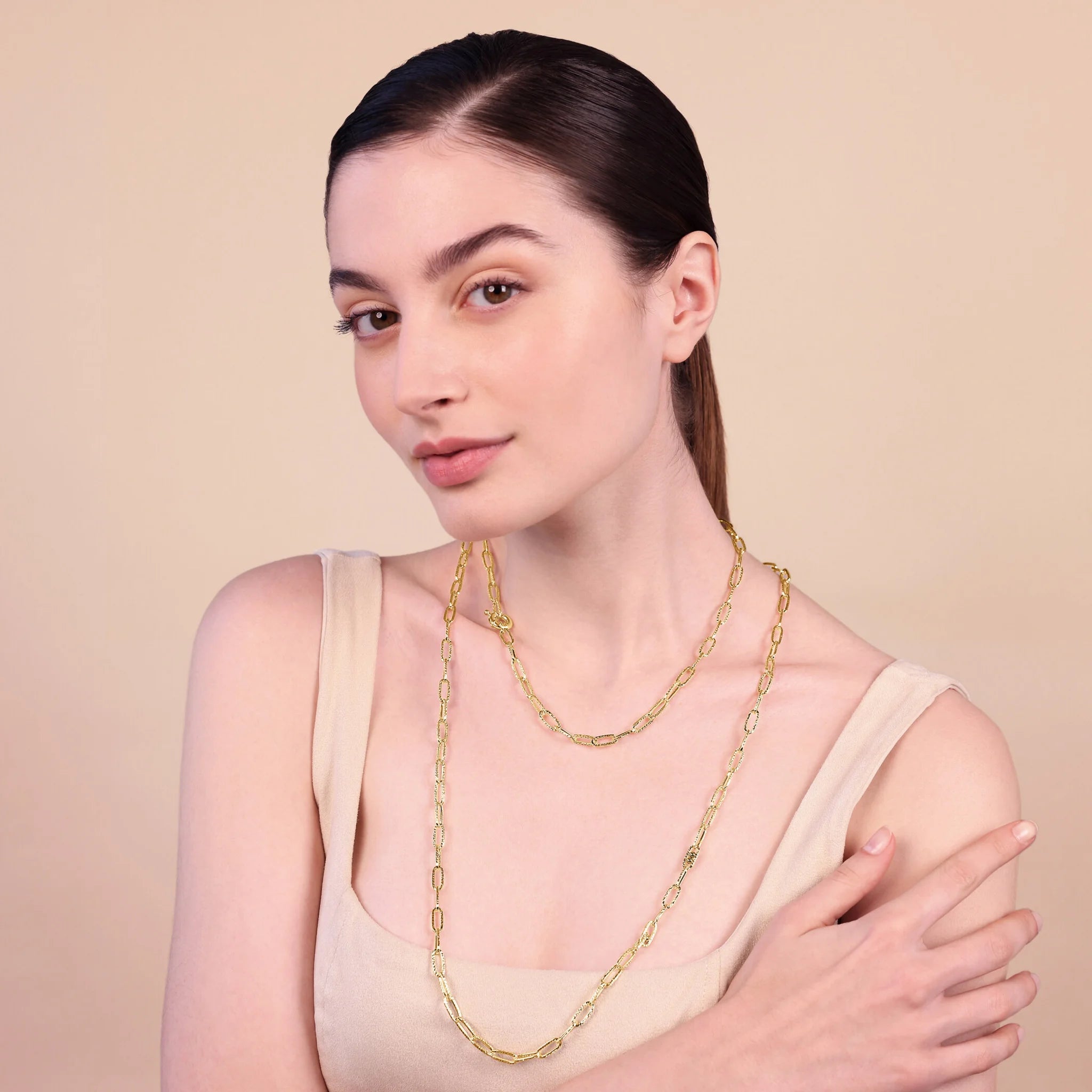 Polished Oval Mesh Necklace
