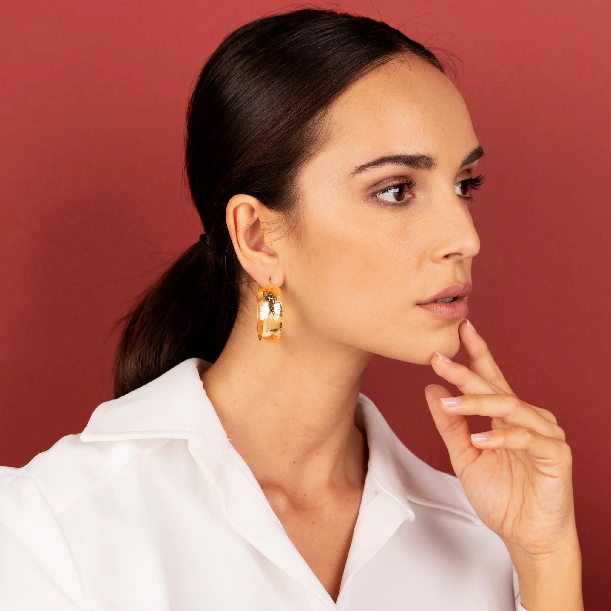 Sparkle Finish Hoop Earrings