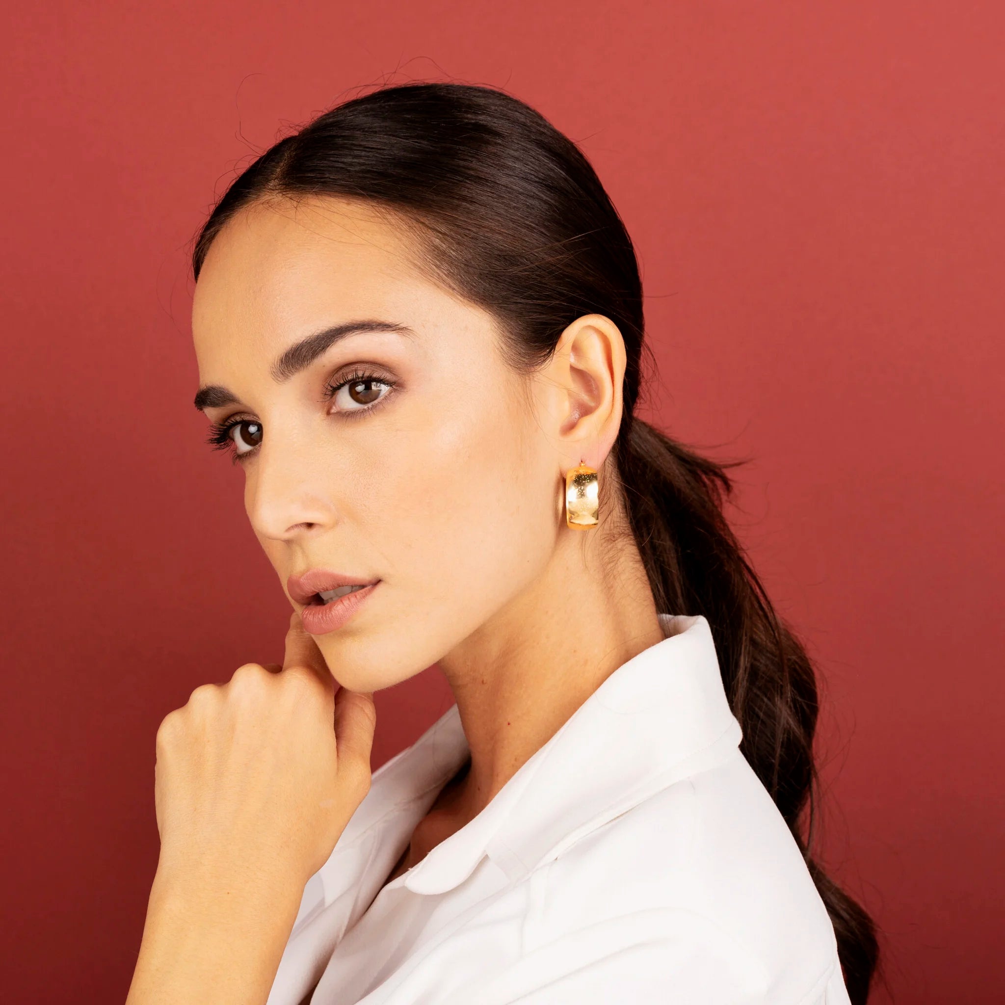 Small Bold Hoop Earrings