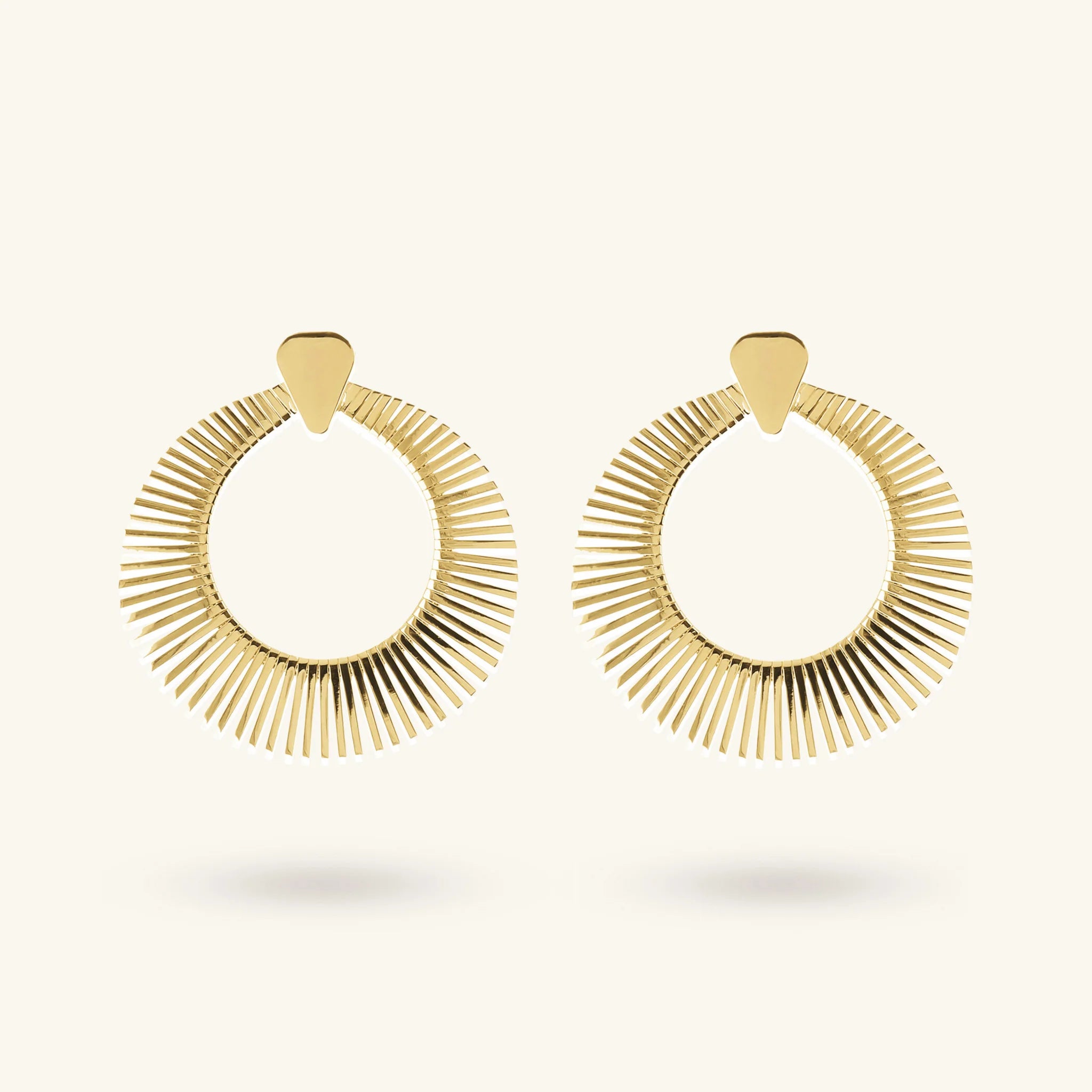 Cleopatra Style Drop Hoop Earrings