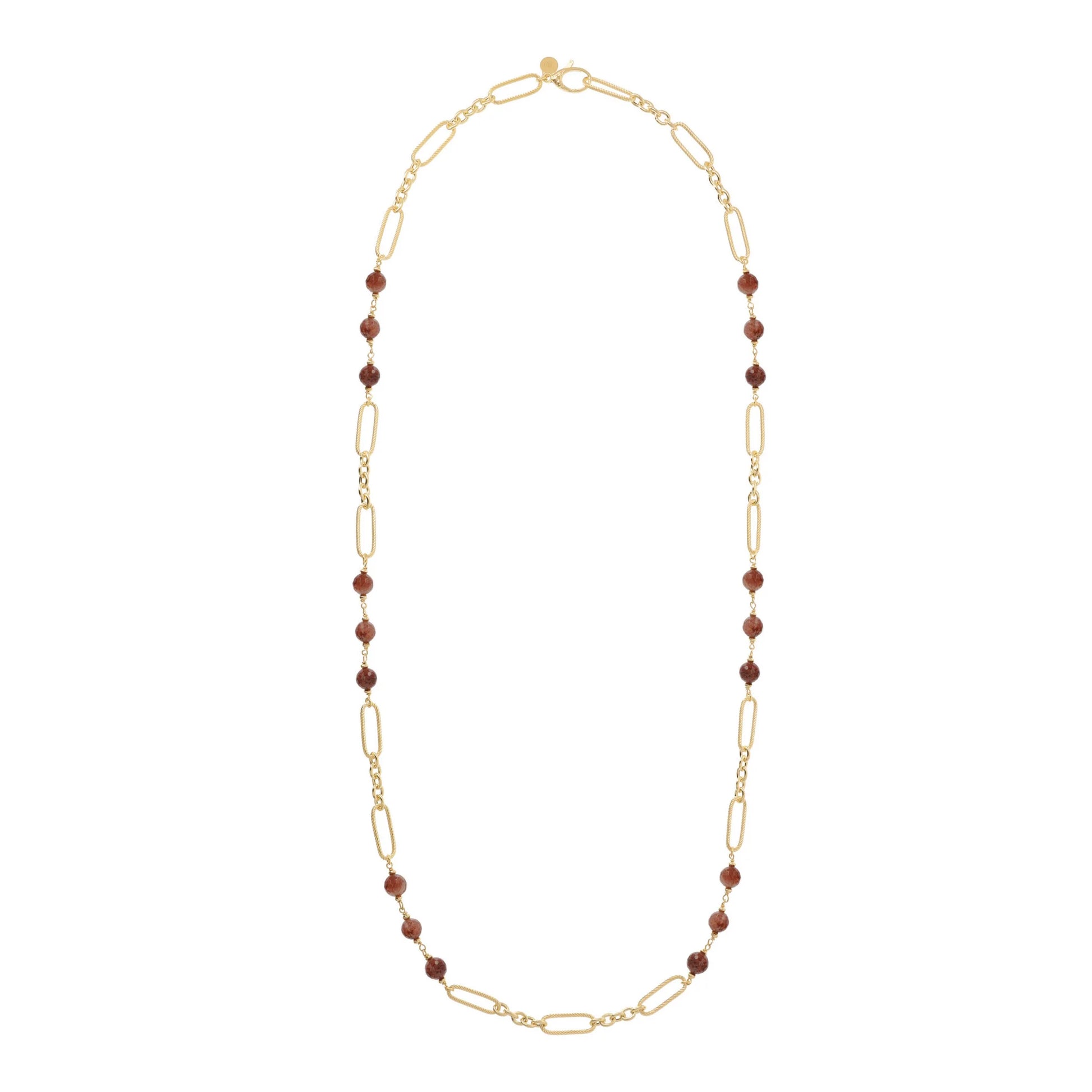 Long Necklace with Selected Natural Gemstones
