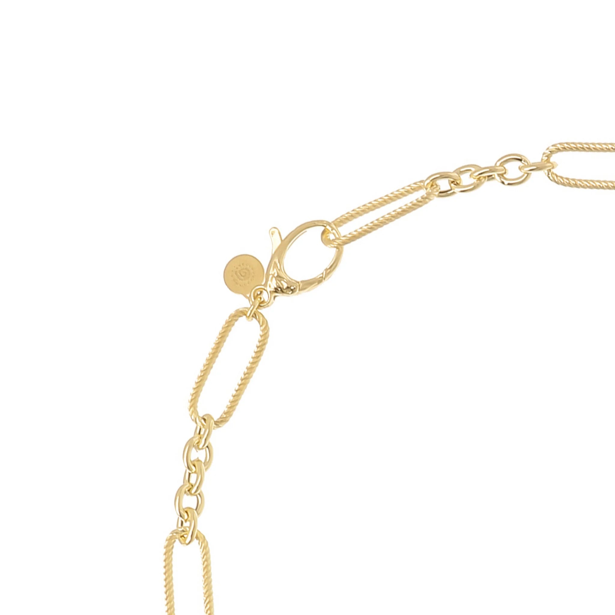 Collana Lunga a Maglie Alternate con Pietre Naturali