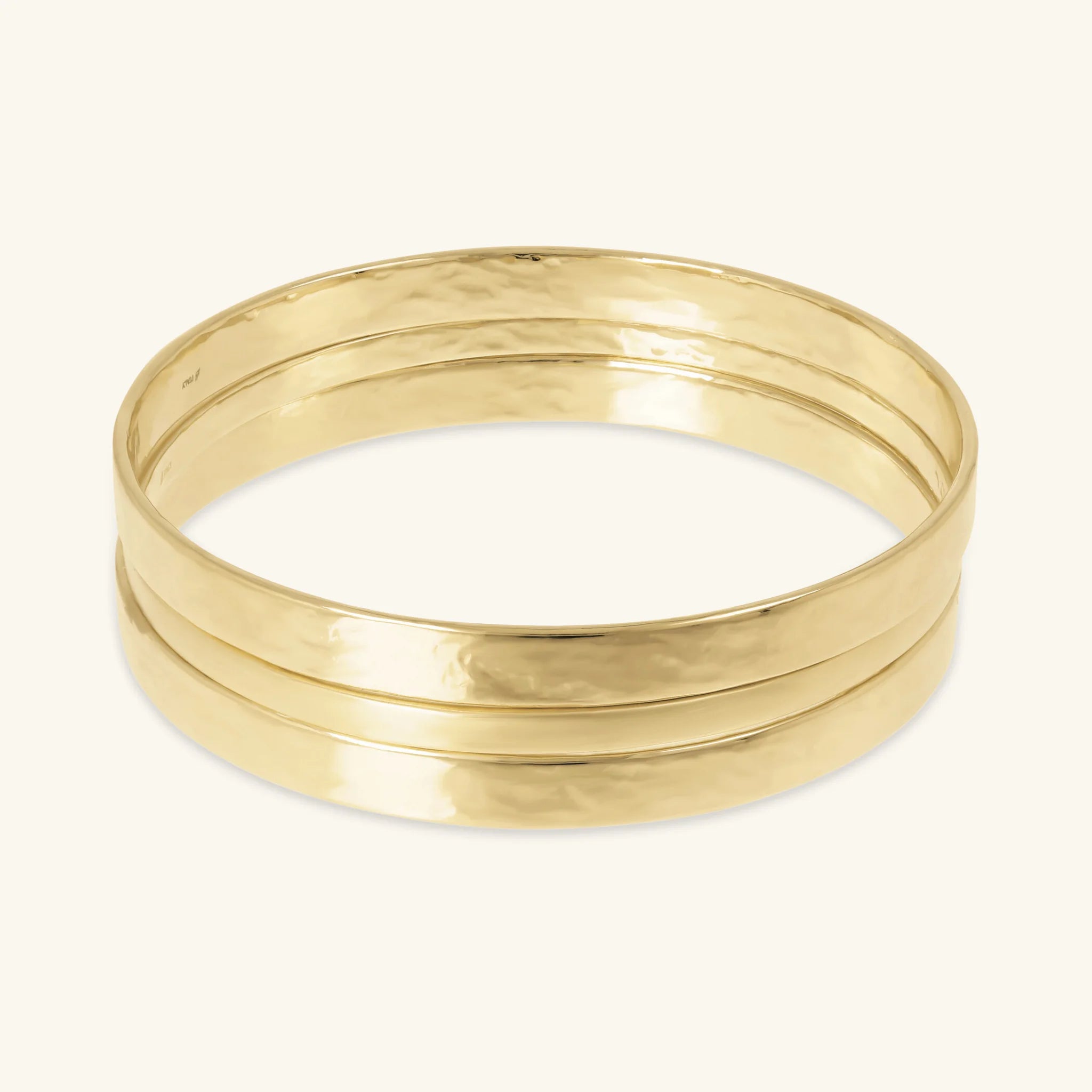 Set Tre Bracciali Rigidi Martellati e Satinati