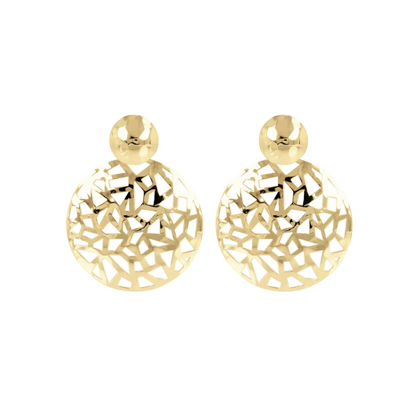 Perforated Round Pendant Earrings