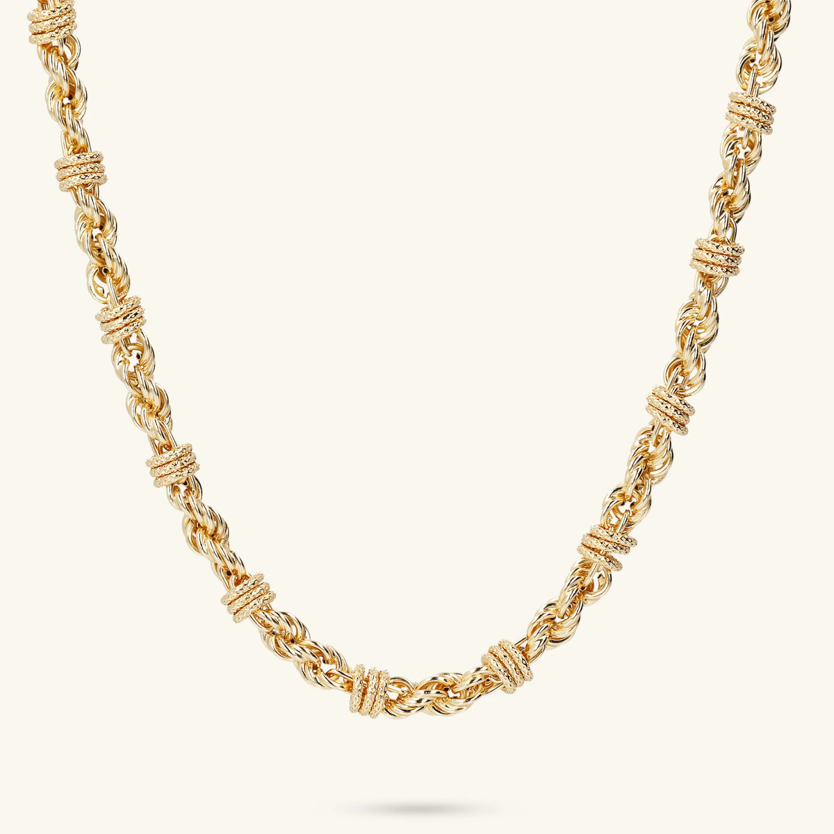 Rope Chain Necklace with Rondelles