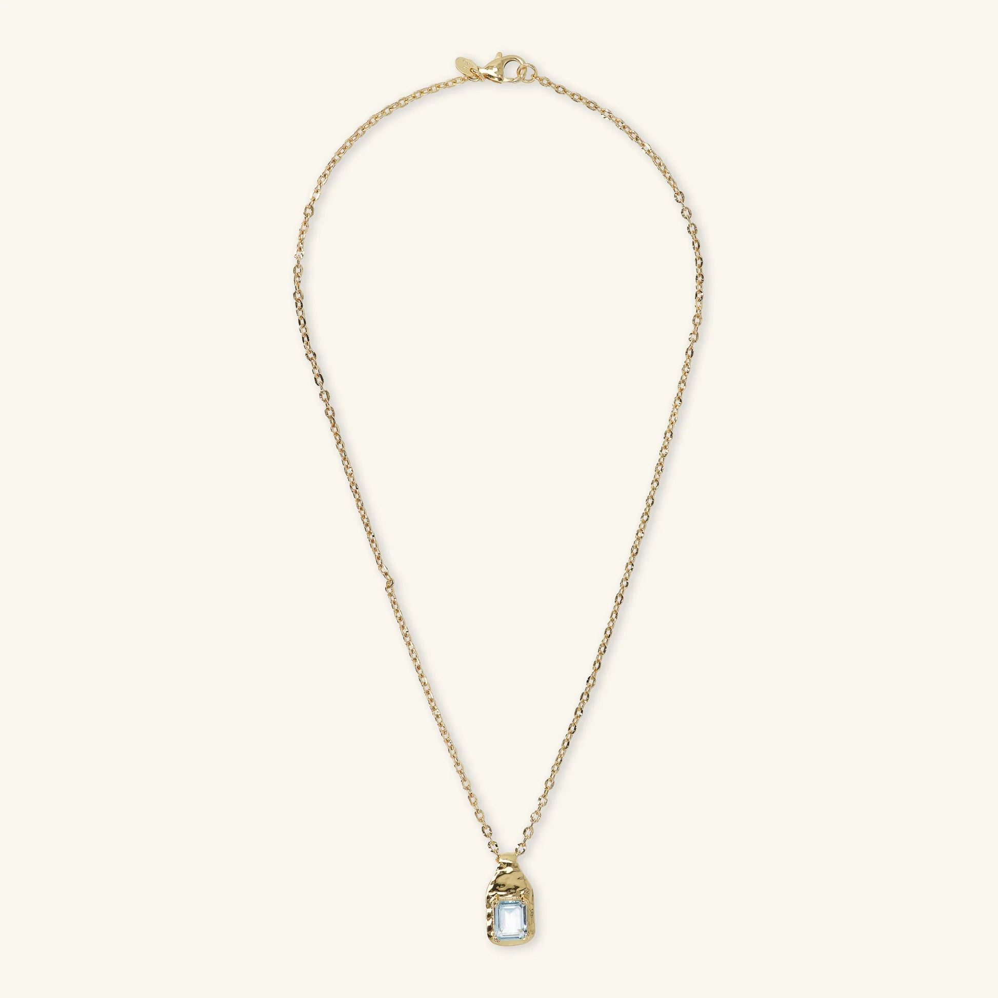 Collier chaîne forzatina avec pendentif martelé et pierre naturelle