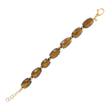 Bracelet with Brown Quartz and Hammered Spheres