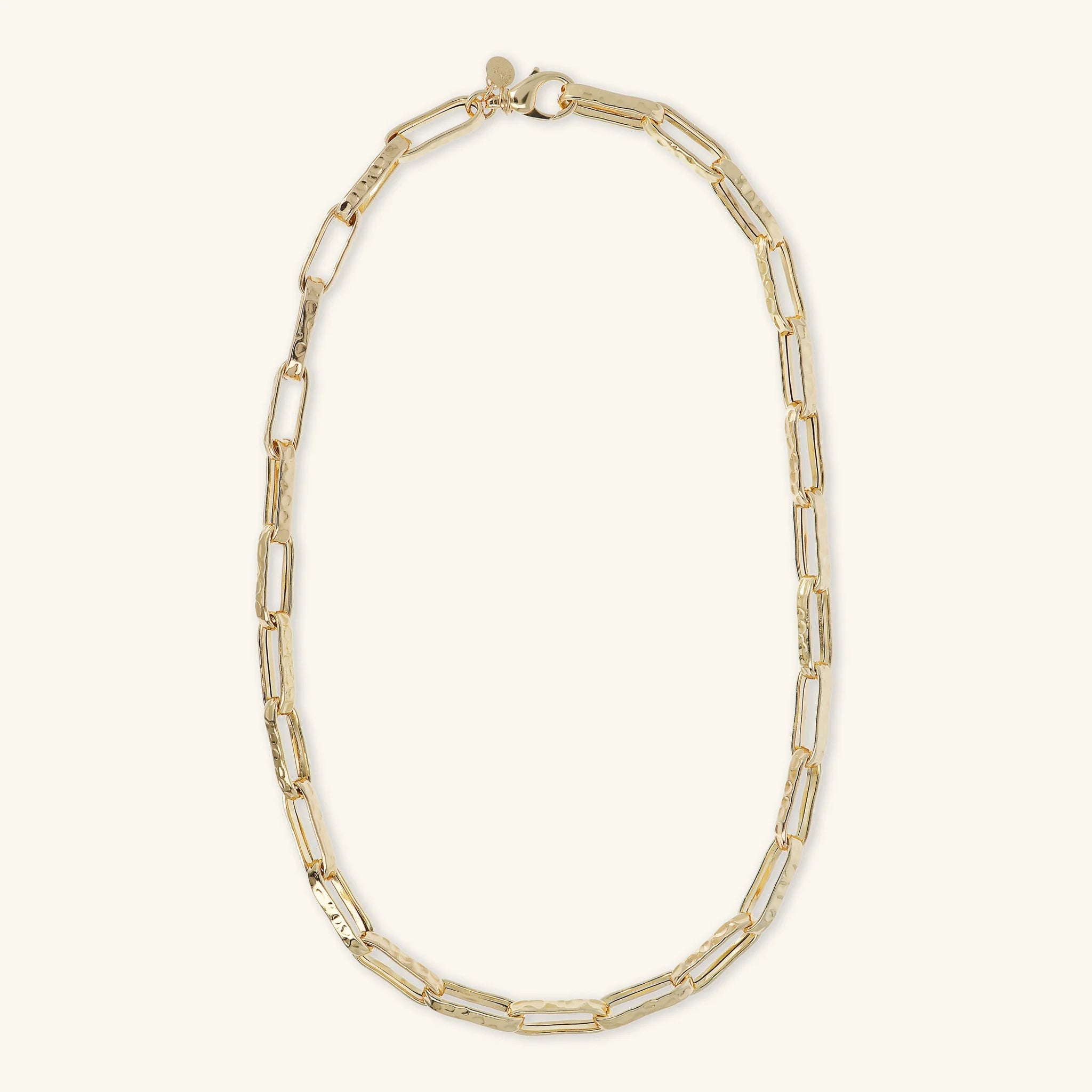 Halskette mit gehämmerter Forzatina-Paperclip-Kette